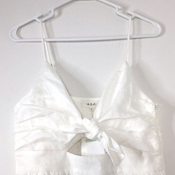 NWT A.L.C. Daniela Tie-Front Midi Dress - Picture 5 of 10